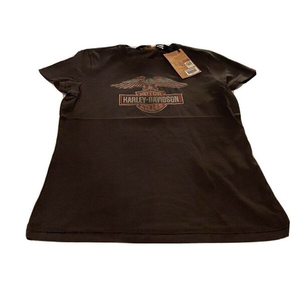 Harley Davidson Womens Distressed Eagle Short - Picture 1 of 8